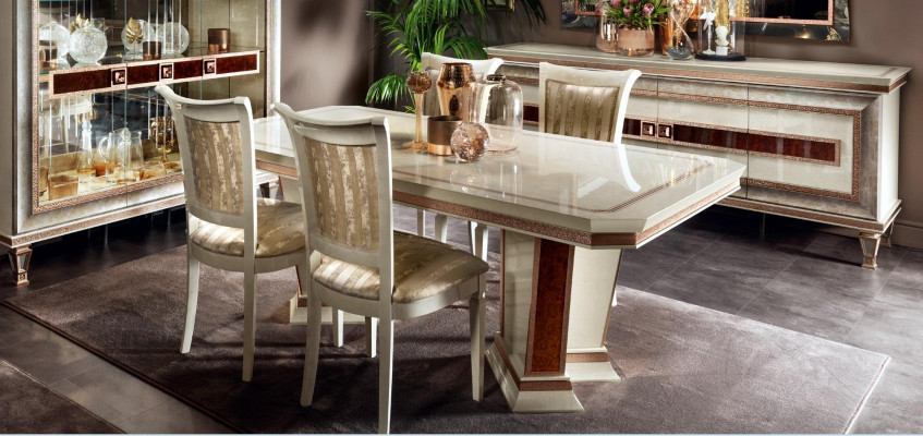 Barokowy Stół obiadowy Tabela Grupa jadalnia Salon Ustawiony Drewno Design stoły