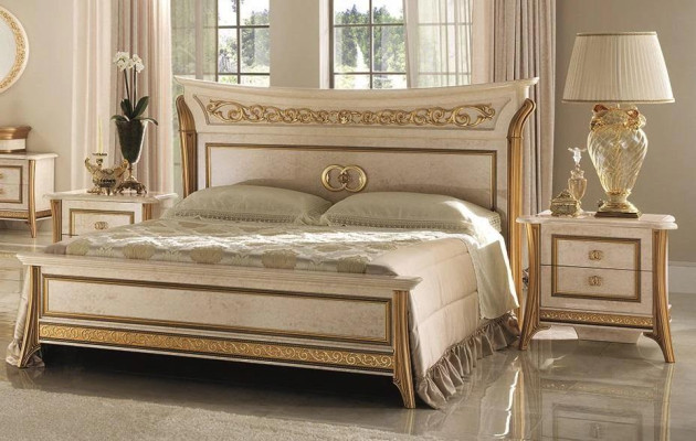 Łóżko Design Luksusowe podwójne łóżko hotelowe Sleep Pokój 180x200 arredoclassic Meble