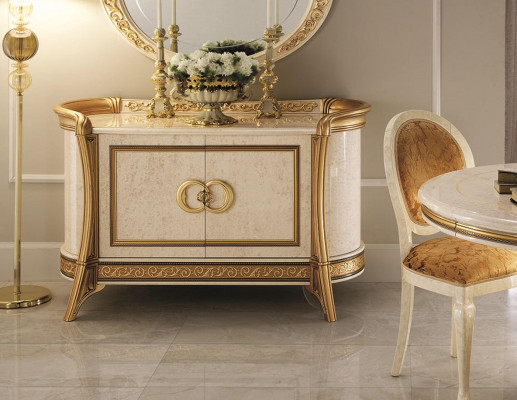 Design Meble Styl Barokowy Kredens Szafa Beżowy Luksusowe Drewno Włoskie Meble Nowość