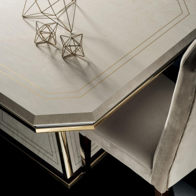 Luksusowe Meble Stół obiadowy Tabela jadalnia Salon Drewno Design stoły 120/160cm Nowość