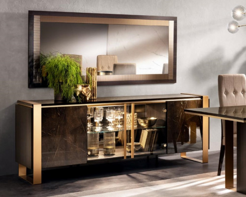 Projektant Kredens Kredens Side Low Board Szafa Wohn Pokój Półka Luxury Metal