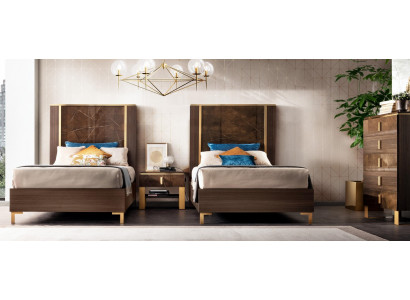 Meble hotelowe 2x łóżko + Stolik nocny Design Modern Luxury Meble 3-częściowe. ustawić