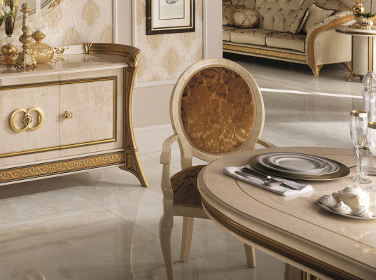 Krzesło Design Salon jadalnia Drewno Krzesła Podkładka Podłokietnik arredoclassic