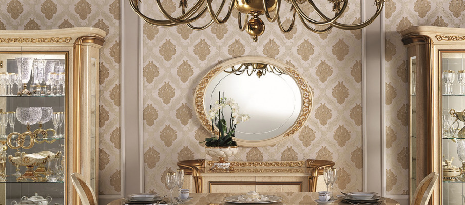 Design Lustro lustro ścienne oryginalne Drewno Rama Lustro wiszące Luxury Meble Baroque