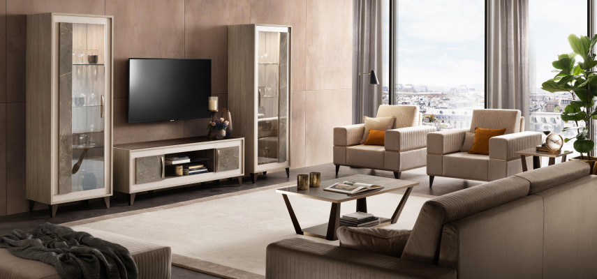 Designerski telewizor rtv Kredens Kredens Side Low Board Szafa Wohn Pokój Półka Luxury