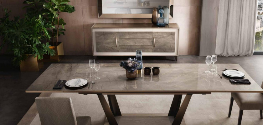 Klasyczny Design Stół obiadowy Meble w stylu włoskim Jasny Brąz