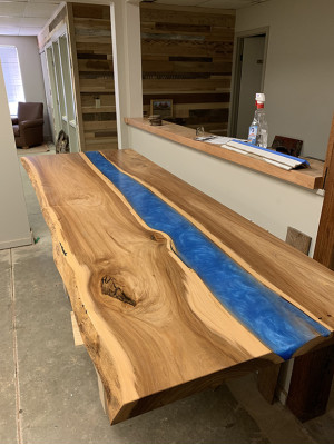 Stół obiadowy stoły żywica epoksydowa Tabela wodospad prawdziwe Drewno masywne Meble