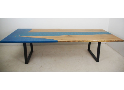 Stół obiadowy Stół rzeczny Prawdziwy stół rzeczny z drewna Żywica epoksydowa 260x100 Solid