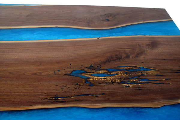 Nowoczesne stoły Stół obiadowy Sea Design Tabela Resin River Meble 220x90 Epoxy Ocean