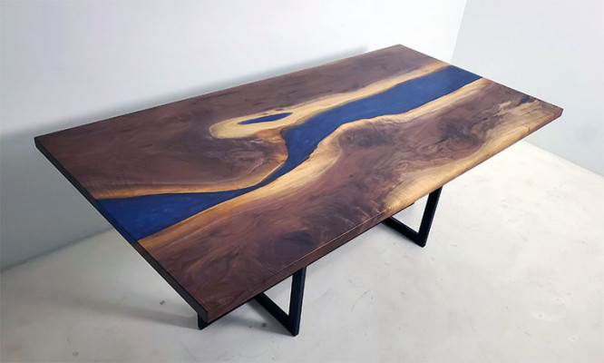 Stół obiadowy Design Tabela Żywica Nowoczesne stoły Sea Ocean River Meble 220x90 Epoxy