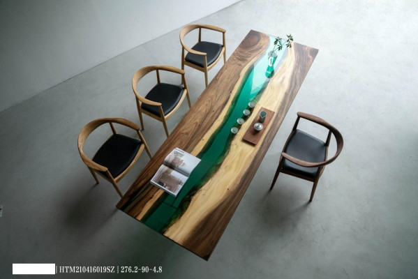 Luksusowy stoły konferencyjny River Table Prawdziwy drewniany stół River Massive