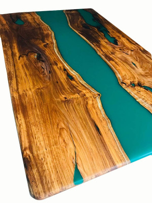 Stół obiadowy Design Tabela Nowoczesne stoły Sea Ocean River Meble 200x90 Żywica Epoksydowa