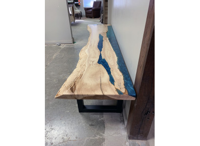 Żywica epoksydowa Stół obiadowy oryginalne Drewno masywne Meble wodospad epoksydowy Tabela 250x60cm