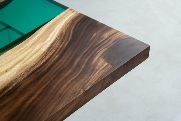 Żywica epoksydowa Stół obiadowy River Table Prawdziwe drewno Solidny stoły 220x90