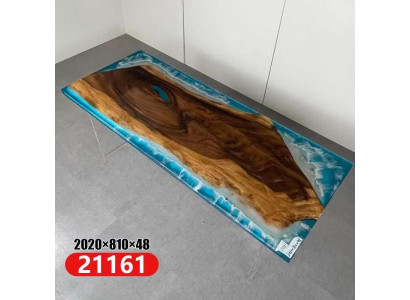 Stół rzeczny Stół obiadowy Stół rzeczny Solidny stoły 202x81 Żywica epoksydowa morska