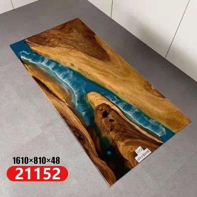 Stół obiadowy Woda morska Rzeka Prawdziwy stół rzeczny Drewno 161x81 stoły