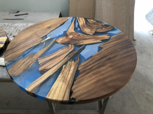 Okrągłe stoły Stół obiadowy Design Tabela Modern Sea River Meble 90 cm