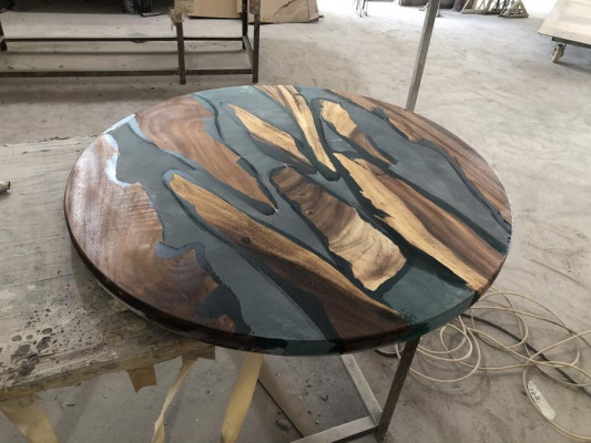 Okrągłe stoły Stół obiadowy Design Tabela Modern Sea River Meble 90 cm