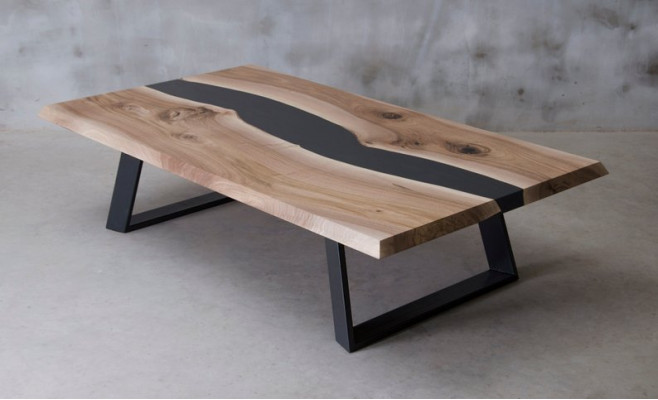 Żywica epoksydowa Tabela Drewno stolik kawowy Praca fizyczna Massive Living Room Meble