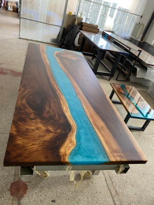stoły Stół obiadowy Design Tabela Modern Sea River Meble stoły Epoksydowe