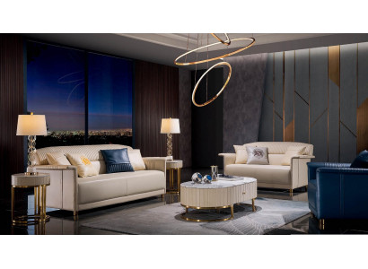 Designerska sofa do salonu Zestaw sofowy 3+2+1 miejsce do siedzenia skórzana sofa nowoczesna