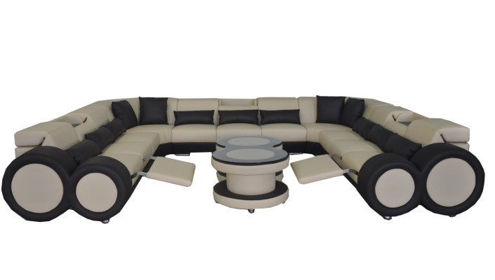 Skórzana Sofa Kanapa Żywy krajobraz Ustawić Design Nowoczesna Sofa Narożnik