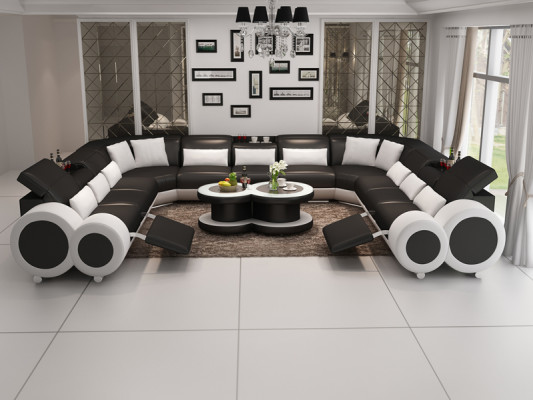 Skórzana sofa kanapa Żywy krajobraz Narożnik kanapa Narożnik Ustaw Design Modern Sofa G8035B