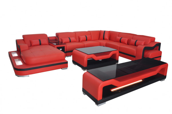 Skóra Sofa Kanapa Podkładka Komplet Ustawić Żywy krajobraz Kanapy Sofy