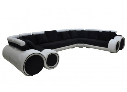Narożnik Skóra Modern XXL Couch Żywy krajobraz Skórzana Sofa Sofa Kształt U A1163 z USB