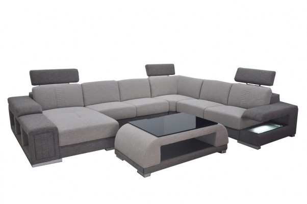 Zestaw kanapowy Nowoczesna sofa Narożnik Skóra Kanapa Podkładka Żywy krajobraz USB+Tabela