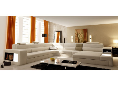 Sofa skórzana kanapa Żywy krajobraz Narożnikowa kanapa Narożnik Ustawić Design Nowoczesna Sofa Nowość B2006