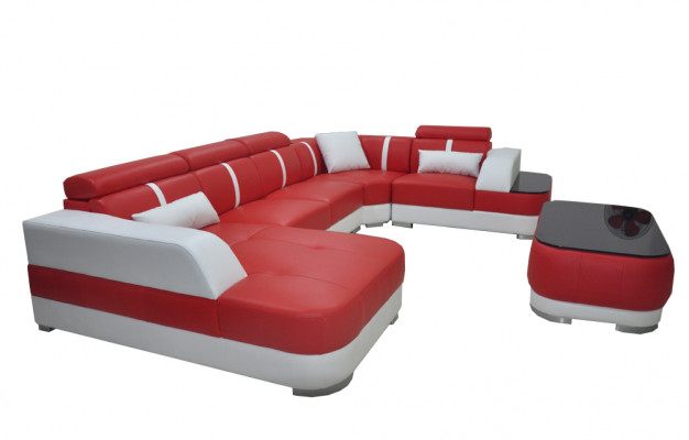 Design Narożnik Couch Siedziba Skóra Podkładka Narożnik Ustawić Żywy krajobraz Sofa z USB