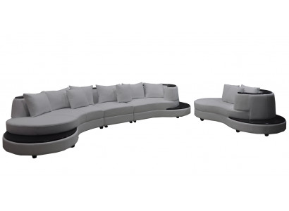 Living Design Kanapa Okrągły Narożnikowa kanapa Podkładka Okrągły Zestaw wypoczynkowy Pokój Krajobraz USB