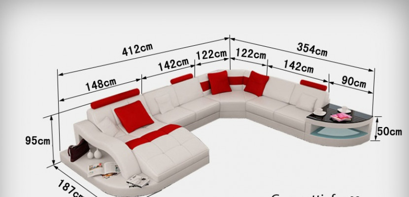 Skórzana sofa kanapa Żywy krajobraz Narożnikowa kanapa Narożnik Ustaw Design Nowoczesna Nowa Sofa +USB