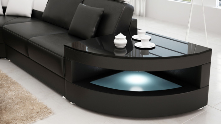 Skórzana sofa kanapa Żywy krajobraz Narożnikowa kanapa Narożnik Ustaw Design Nowoczesna Nowa Sofa +USB
