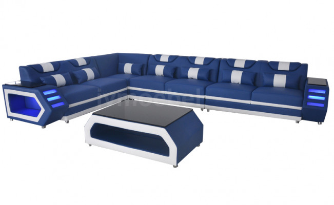 Skórzana sofa z USB Żywy krajobraz Narożnikowa kanapa Narożnik Ustaw Design Modern Sofa G8017C