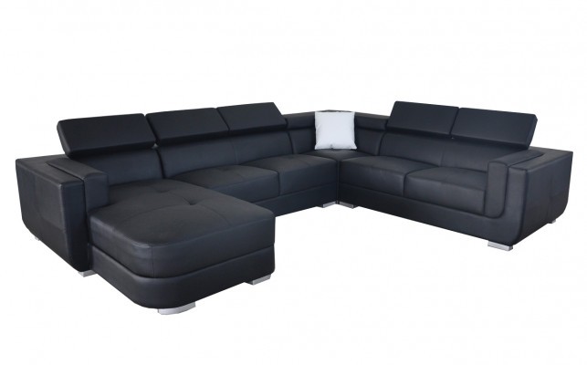Projektant Żywy krajobraz narożnik + sofa USB Podkładka skórzana sofa sofy Nowy Czarny