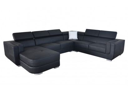 Projektant Żywy krajobraz narożnik + sofa USB Podkładka skórzana sofa sofy Nowy Czarny