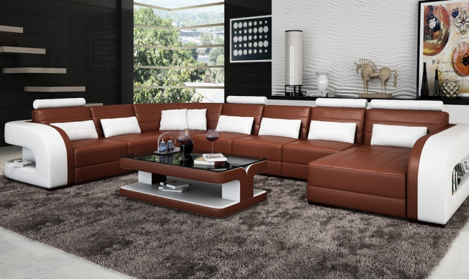 Big Żywy krajobraz Sofa z USB Couch Podkładka Narożnik Skóra Sofa Ustawić Kanapy !!
