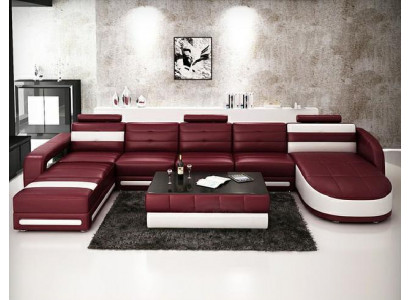 SKÓRZANA SOFA PROJEKTANT Żywy krajobraz SOFA U FORM z USB COLO 3 Narożnikowa kanapa COUCH NOWOŚĆ