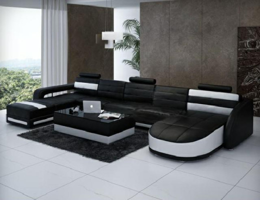 SKÓRZANA SOFA PROJEKTANT Żywy krajobraz SOFA U FORM z USB COLO 3 Narożnikowa kanapa COUCH NOWOŚĆ