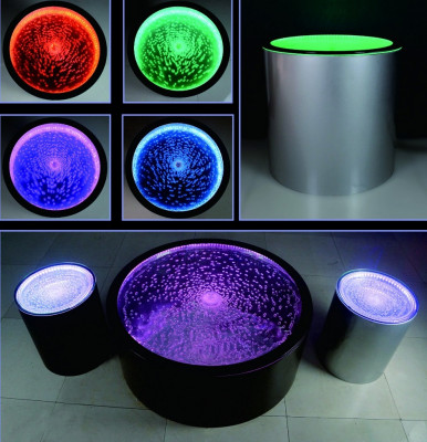 Stolik Led Okrągłe Woda Ściana Lada Barowa Półka Meble Podświetlane