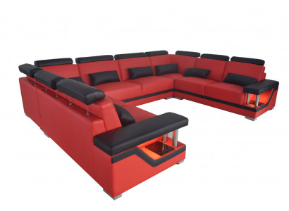 Skórzana Sofa Kanapa Żywy krajobraz Narożnik Ustawić Design Nowoczesna Sofa Kształt U Nowy L6002