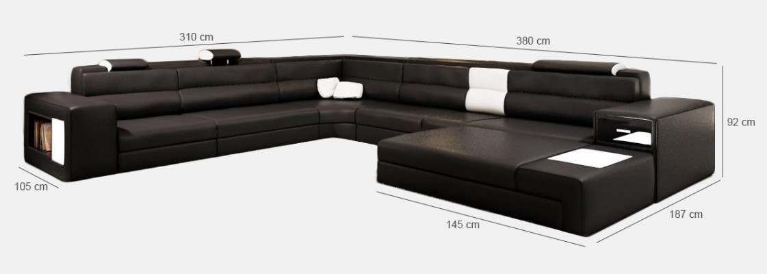 Design Sofa Kanapa Siedziba Skóra Narożnik Podkładka Ustawić Żywy krajobraz Narożnikowa kanapa A1 Blue