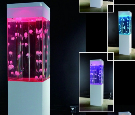 Zaprojektuj kolumnę wody w akwarium, dekorację słupa wody, meduzę, ścianę wodną