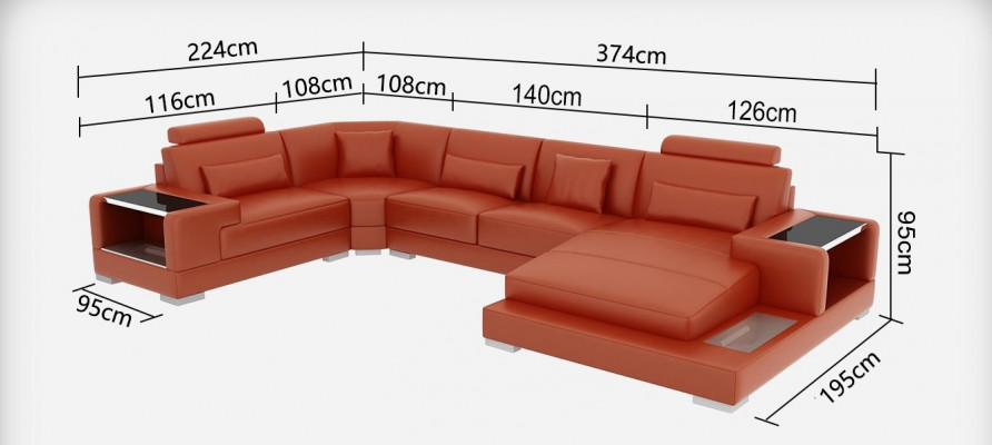 Skóra Sofa Kanapa Podkładka Narożnik Projektant Ustawić Żywy krajobraz Obcios Narożnik Nowość