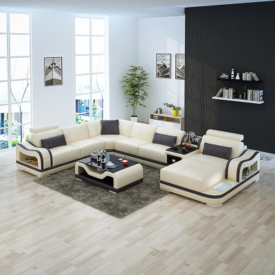 Skórzana Sofa Kanapa Żywy krajobraz Ustawić Design Nowoczesna Narożnik Dekoracyjna Sofa