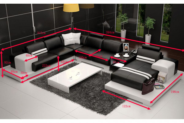Żywy krajobraz Couch Podkładka Narożnik Ustawić Sofa skórzana z USB, Narożnikowa kanapa Nowość 2725A