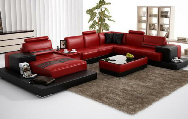 Żywy krajobraz Kanapa Podkładka Narożnik Ustaw Sofa Skórzana Duża Sofa Narożnikowa kanapa Nowość 2725A