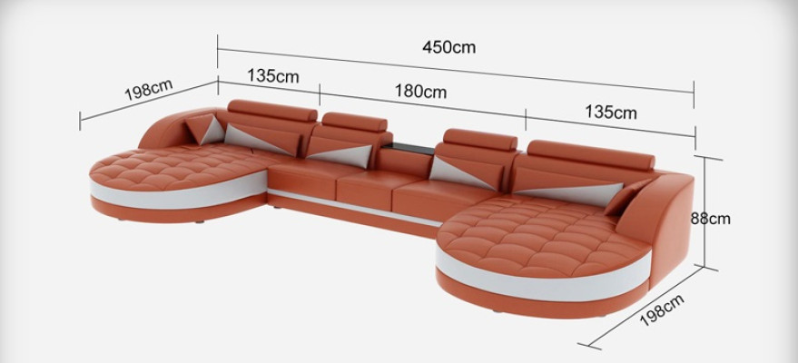 Skóra Sofa Nowoczesna kanapa Podkładka Żywy krajobraz + Tabela Kanapy Siedziba Narożnik Design